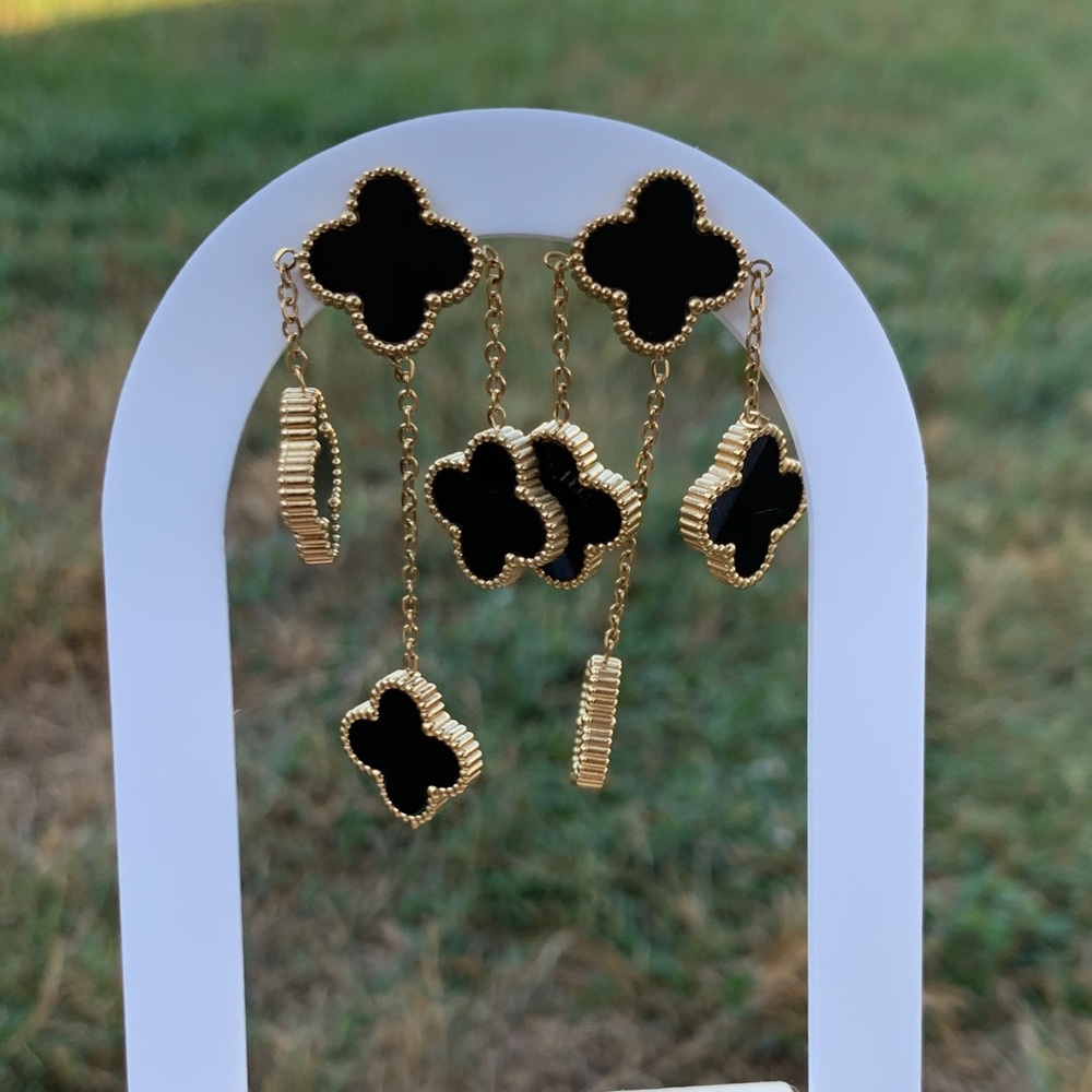 Chic Clover Double Sided Earrings - image 2